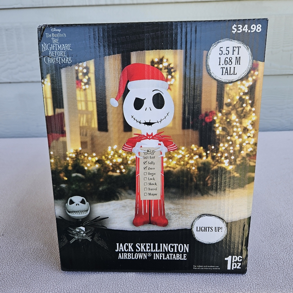 Gemmy Disney Jack Skellington Nightmare Before Christmas Inflatable List Santa